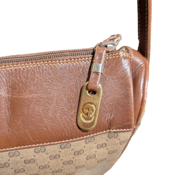 GUCCI Vintage Brown Monogram Crossbody Bag ๐ - Picture 4 of 11